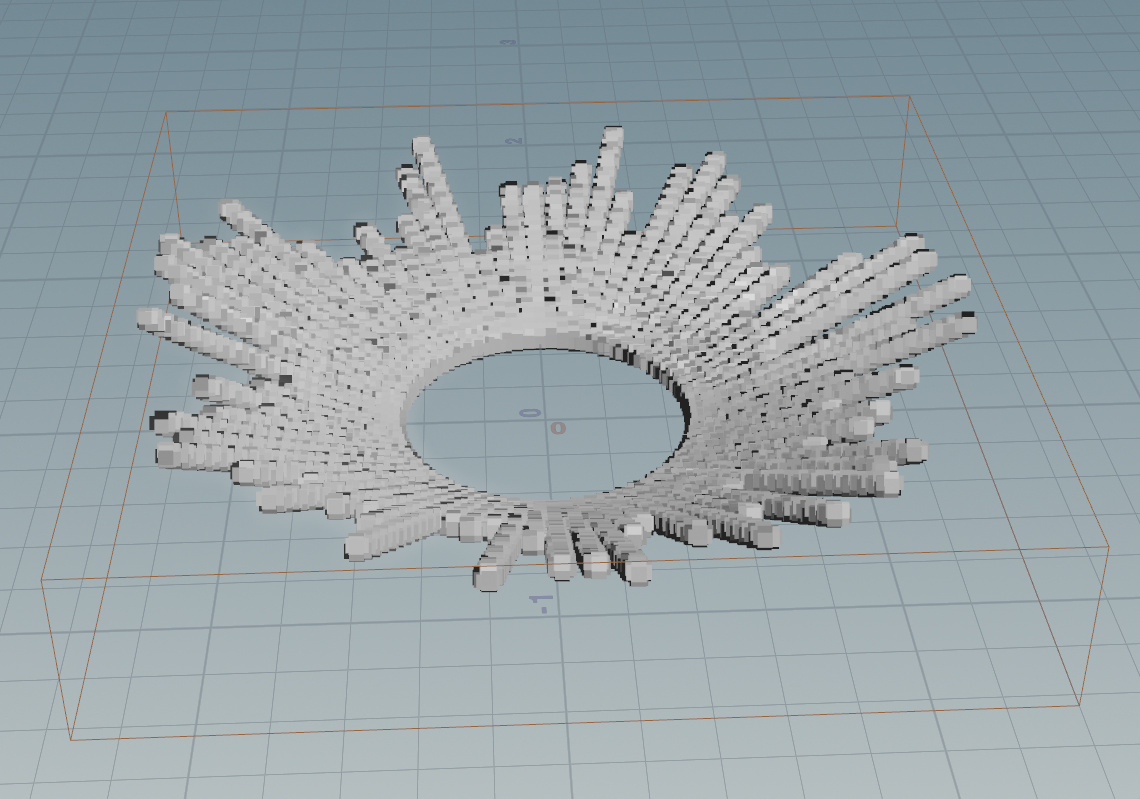 Spray direction normals radiating from crown base